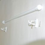 1шт Карниз кафе раздвижной от 40см до 110см металл D10, белый 