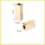 Наконечник металлический для шнура 4мм, прямоугольник (уп)