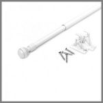 1шт Карниз кафе Шар раздвижной от 40-120см металл D10, белый