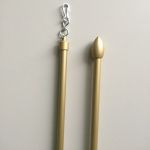 1м Палка для шторы Пуля металлическая на заказ, латунь матовая