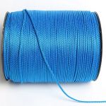 4мм Шнур декоративный полиэстер в катушке, голубой (уп)
