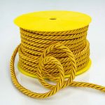10мм Шнур витой декоративный синтетический в упаковке, желтый  