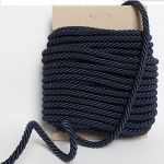 8мм Шнур витой декоративный синтетический в упаковке, темн.синий